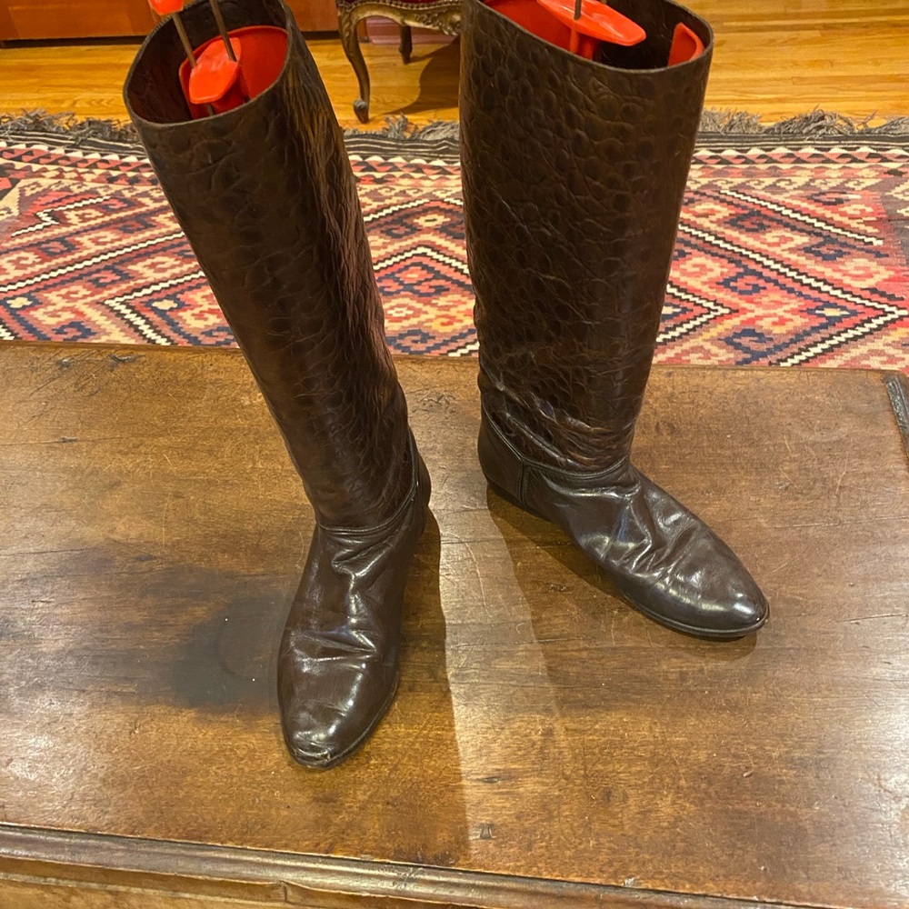 Women’s 1980’s Vintage Delman Brown Leather Boots